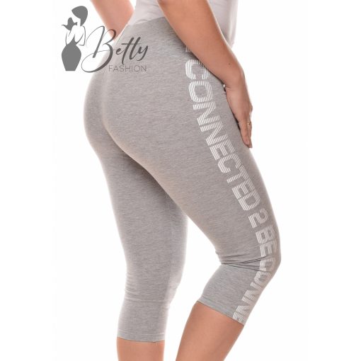 Szürke színű, oldalán feliratos térdleggings S, M, L, XL
