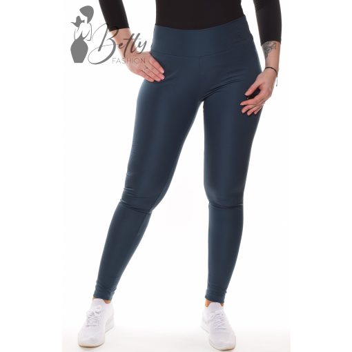 Pávakék színű, selymes anyagú, sportos leggings S, M, L, XL
