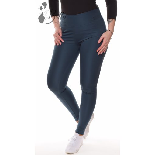 Pávakék színű, selymes anyagú, sportos leggings S, M, L, XL