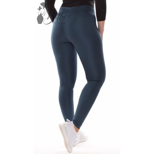 Pávakék színű, selymes anyagú, sportos leggings S, M, L, XL