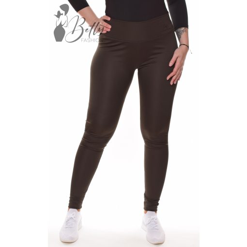Sötétbarna színű, selymes anyagú, sportos leggings S, M, L, XL