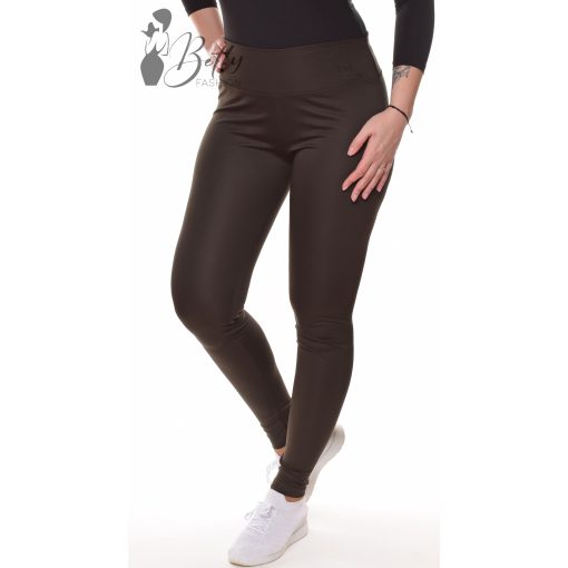 Sötétbarna színű, selymes anyagú, sportos leggings S, M, L, XL