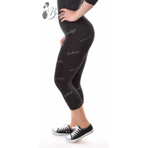 Ezüst feliratos, fekete térdleggings S, M, L, XL