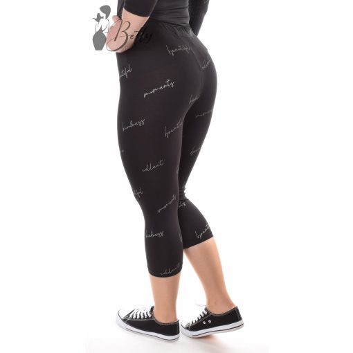 Ezüst feliratos, fekete térdleggings S, M, L, XL