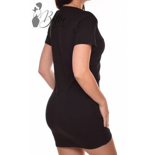 Fekete színű, zsebes ruha S/M, L/XL