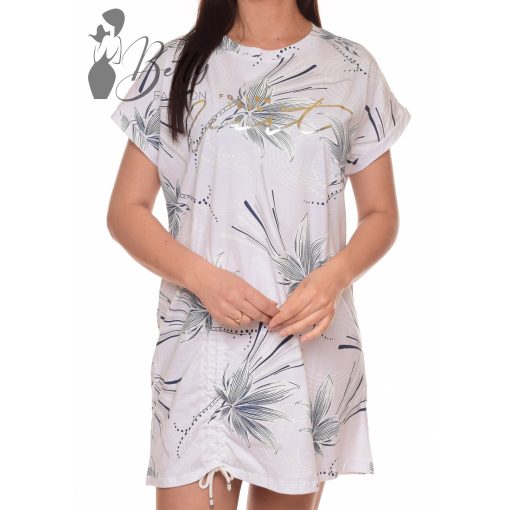 Virágmintás, alul összehúzható, laza ruha L-XL