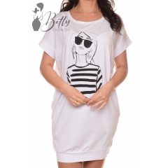 Női alak mintás, zsebes, laza fazonú ruha S/M, L/XL