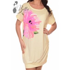 Virágmintás, zsebes, laza fazonú ruha S/M, L/XL