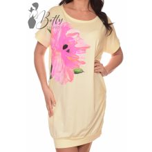 Virágmintás, zsebes, laza fazonú ruha S/M, L/XL