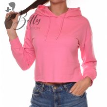 Pink színú, rövid derekú, laza pulóver XS, S, M, L, XL