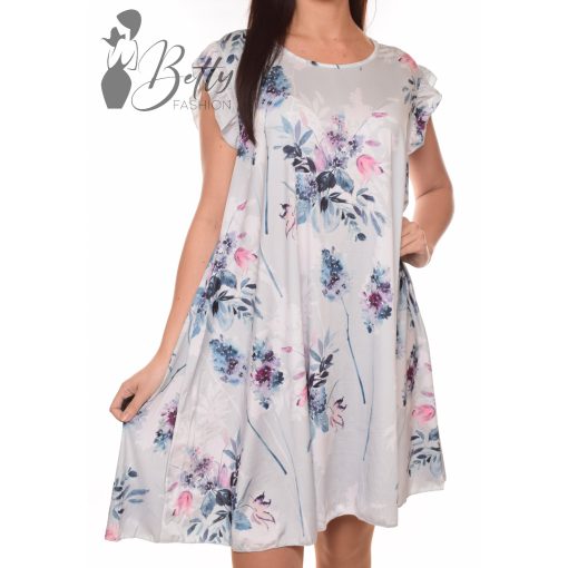 Virágmintás, A-vonalú, bő ruha L-XL