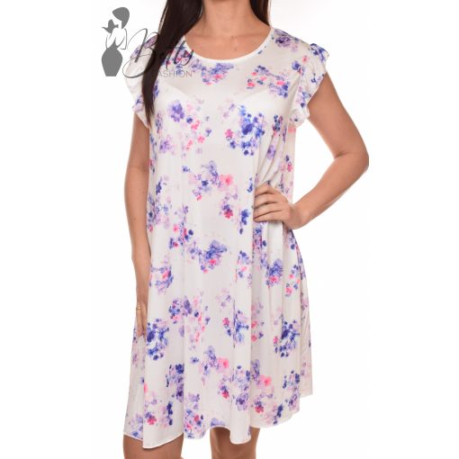 Virágmintás, A-vonalú, bő ruha L-XL