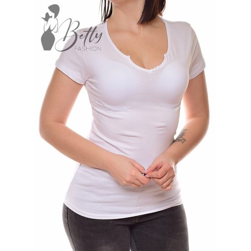 White Top with Jewelry Embellishment S/M