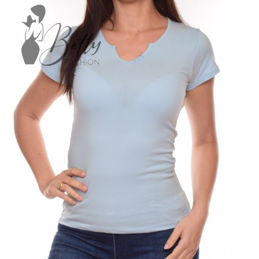 Világoskék, nyakánál gombdíszes felső S, M, L, XL 