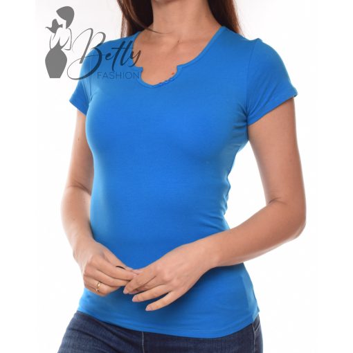 Királykék, nyakánál gombdíszes felső S, M, L, XL 