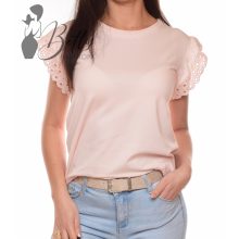 Barack színű, madeirás és fodros ujjú felső S, M, L, XL 