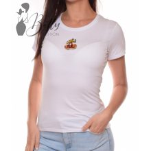 Cseresznye mintás, rövid ujjú pamut felső S, M, L, XL