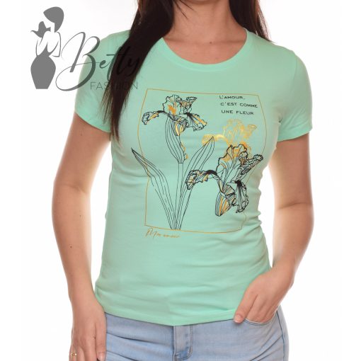 Virágmintás és feliratos felső S, M, L, XL