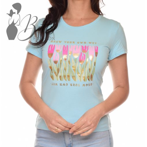 Virágmintás és feliratos felső S, M, L, XL