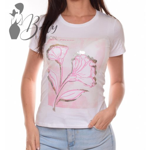 White Top with Jewelry Embellishment S/M