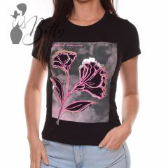 Virágmintás, rövid ujjú pamut felső S, M, L, XL