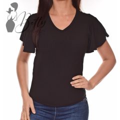 Fekete színű, fodros ujjú felső S/M, L/XL 