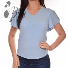 Világoskék, fodros ujjú felső S/M, L/XL 