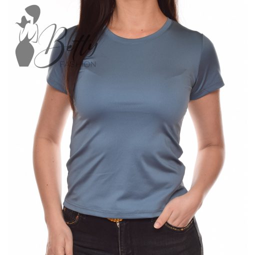 Acélkék színű, selymes anyagú felső S, M, L, XL 