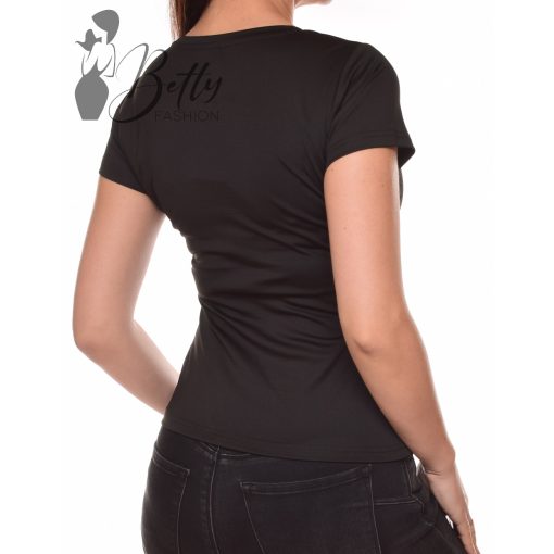 Fekete színű, selymes anyagú felső S, M, L, XL 