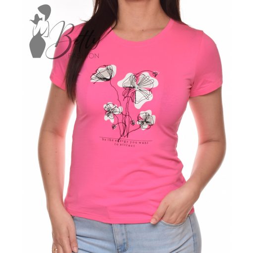 Virágmintás és feliratos felső S, M, L, XL