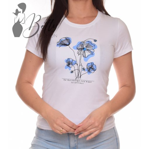 Virágmintás és feliratos felső S, M, L, XL