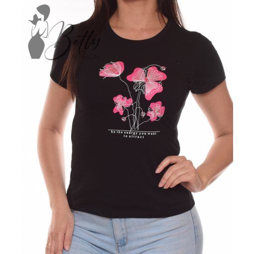 Virágmintás és feliratos felső S, M, L, XL