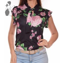 Nyakánál megkötős, fodros ujjú felső S/M, L/XL 