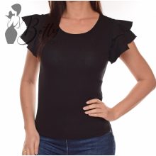 Fekete színű, fodros ujjú felső S, M, L, XL 