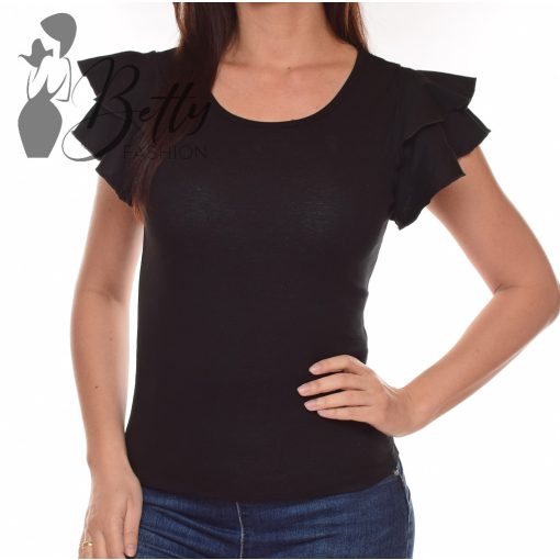 Fekete színű, fodros ujjú felső S, M, L, XL 