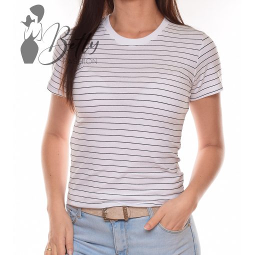 Csíkos, rövid ujjú pamut felső S, M, L, XL