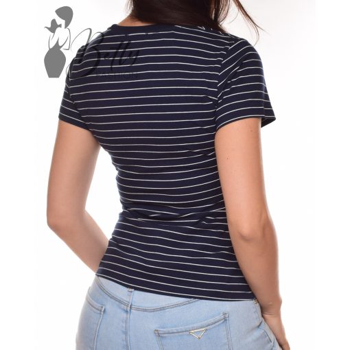 Csíkos, rövid ujjú pamut felső S, M, L, XL