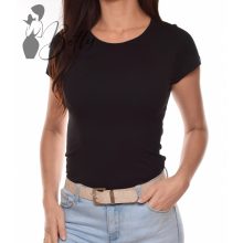 Fekete színű, kerek nyakú pamut felső S, M, L, XL 