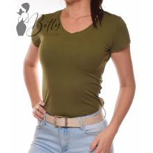 Sötétzöld, V-nyakú pamut felső S, M, L, XL 