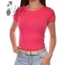 Málna színű, kerek nyakú pamut felső S, M, L, XL 