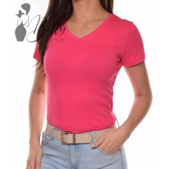Pink színű, V-nyakú pamut felső S, M, L, XL 