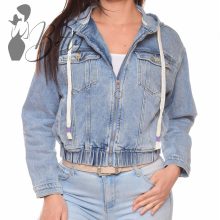 Kapucnis, alján passzés farmer dzseki S, M, L, XL