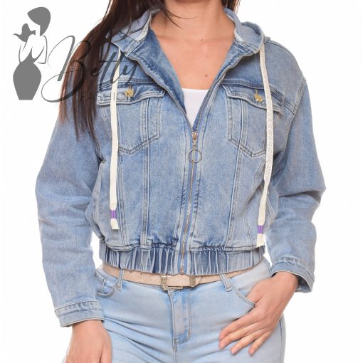 Kapucnis, alján passzés farmer dzseki S, M, L, XL