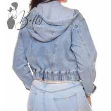 Kapucnis, alján passzés farmer dzseki S, M, L, XL