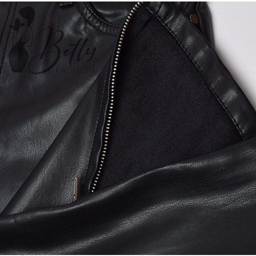 Fekete színű, polárbélelt, műbőr nadrág XS, S, M, L