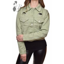 Zöld színű, szaggatott farmerkabát XS, S, M, L, XL