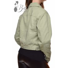 Zöld színű, szaggatott farmerkabát XS, S, M, L, XL