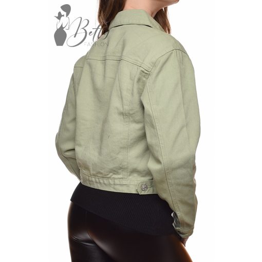 Zöld színű, szaggatott farmerkabát XS, S, M, L, XL