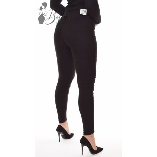 Fekete színű, gumis derekú, push-up nadrág XS-4XL