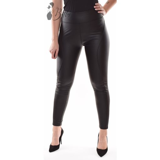 Fekete színű, műbőr leggings S/M, M/L, XL/2XL
